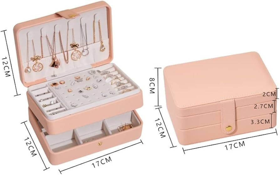 Double-Layer Leather Jewelry Box | Luxury Storage Organizer