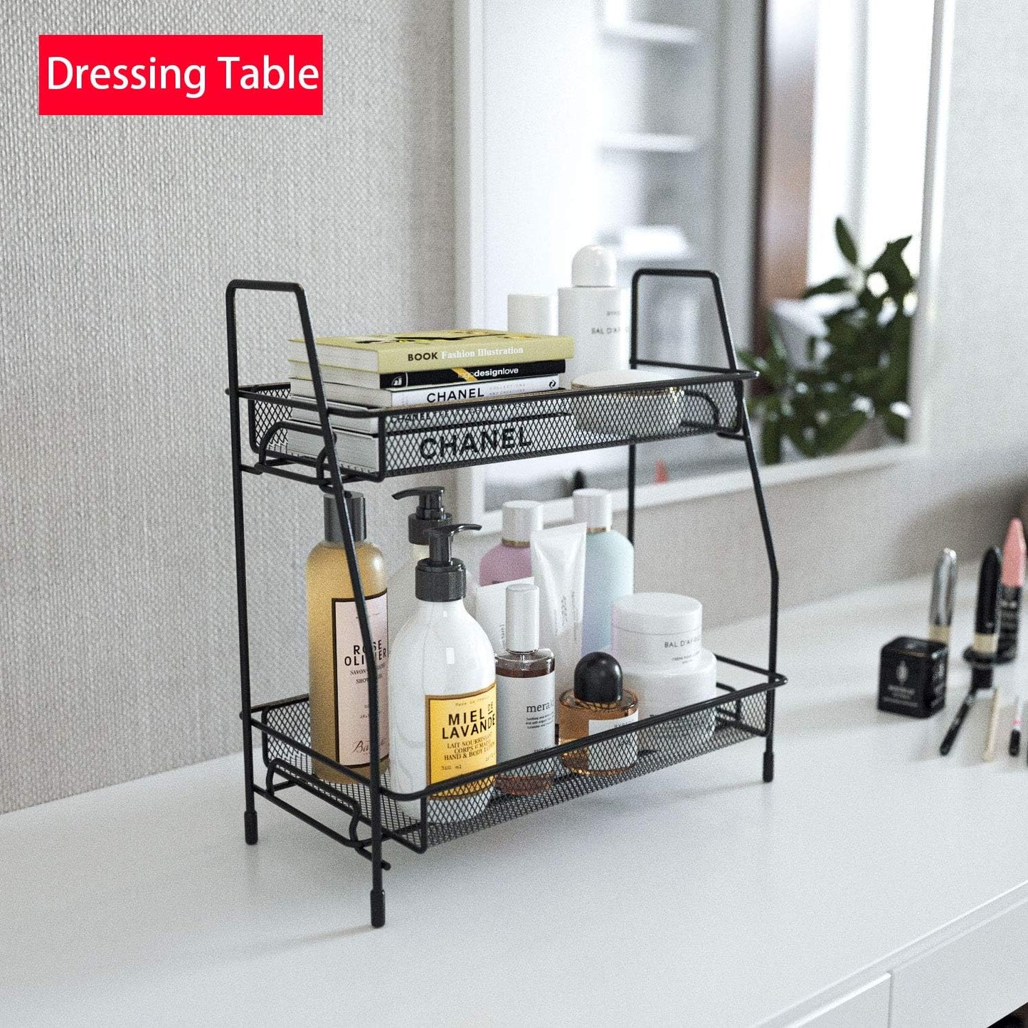 2-Tier Metal Kitchen & Bathroom Rack | Space-Saving Organizer