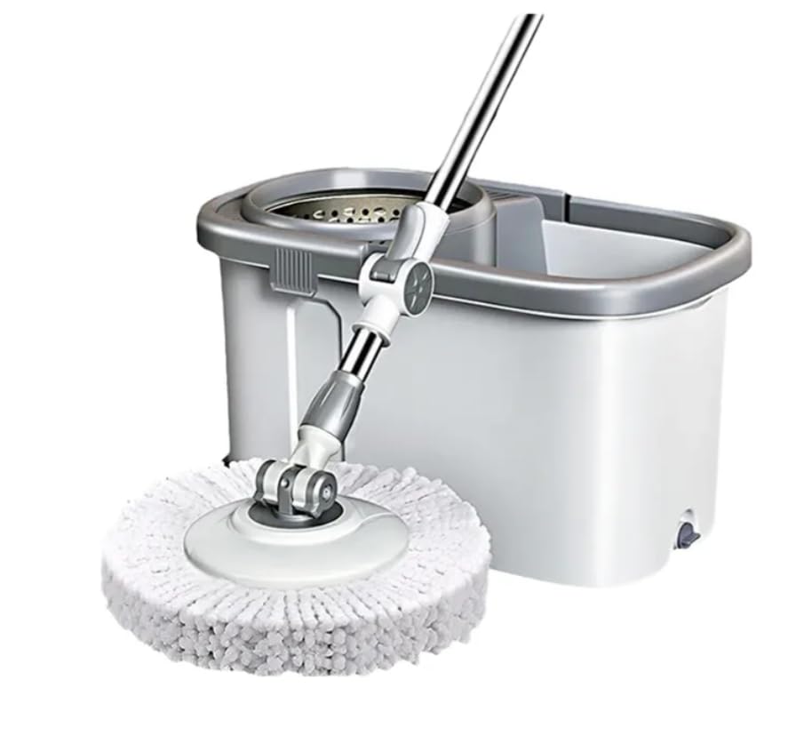 Magic Spin Bucket Mop (Steel) | Easy & Powerful Floor Cleaning