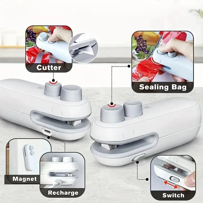 Rechargeable Mini Bag Sealing Machine | Portable Heat Sealer for Food Storage
