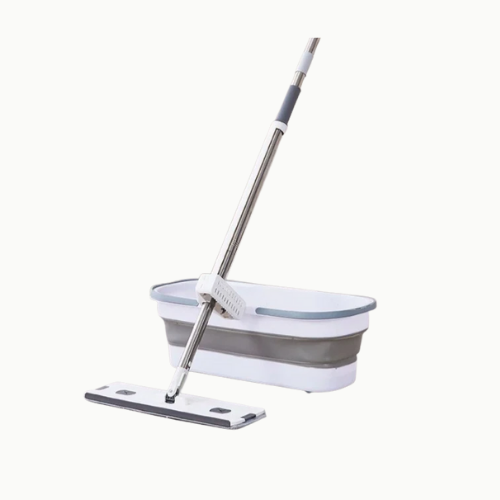 Large Panel Hands-Free Flat Mop | Foldable Bucket Set