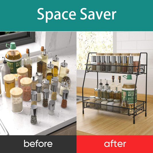 2-Tier Metal Kitchen & Bathroom Rack | Space-Saving Organizer