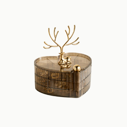 Acrylic Luxury Deer Jewelry Box | Elegant Jewelry Organizer