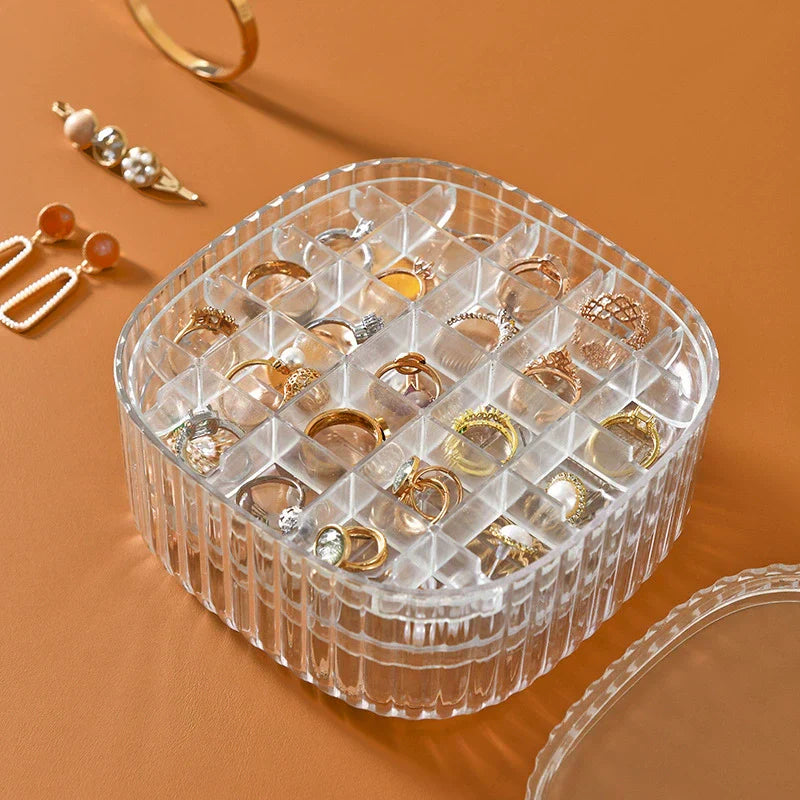 2 Layer Crystal Jewelry Storage Box | Elegant Jewelry Organizer