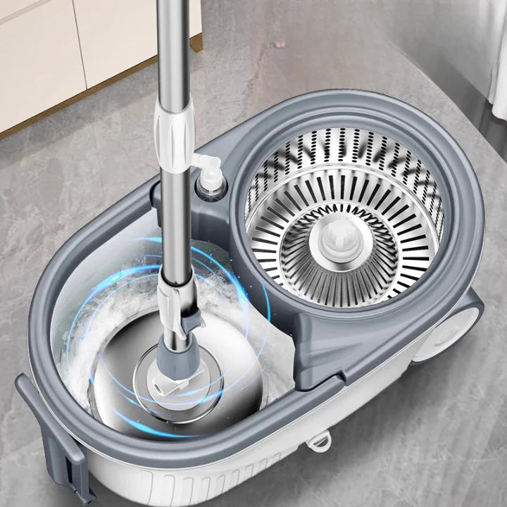 Magic Spin Bucket Mop (Steel) | Easy & Powerful Floor Cleaning
