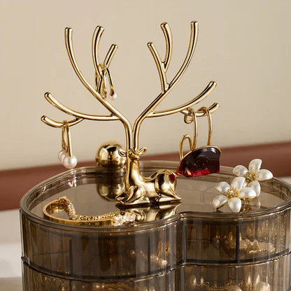 Acrylic Luxury Deer Jewelry Box | Elegant Jewelry Organizer