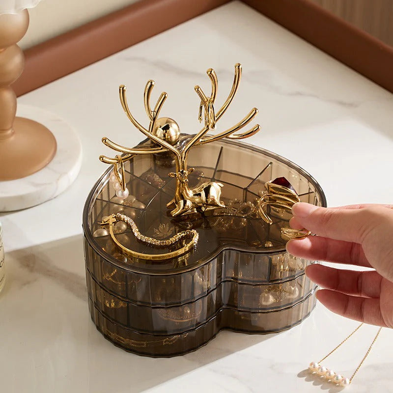 Acrylic Luxury Deer Jewelry Box | Elegant Jewelry Organizer