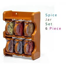 6pcs Spice Rack with Spoon | Kitchen Storage Organizer Set