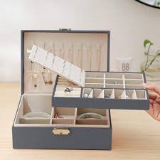 Double-Layer Leather Jewelry Box | Luxury Storage Organizer
