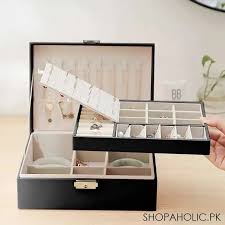 Double-Layer Leather Jewelry Box | Luxury Storage Organizer