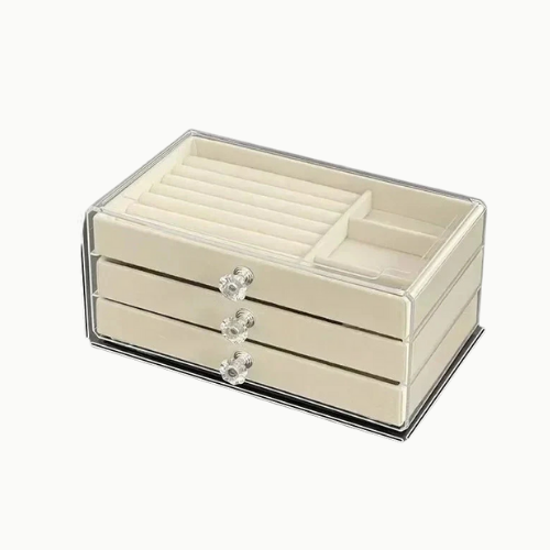 3-Tier Transparent Jewelry Box | Clear Jewelry Organizer